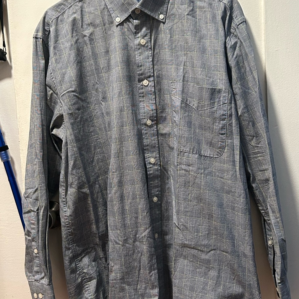 Alan Flusser Blue Casual Button Down Shirt